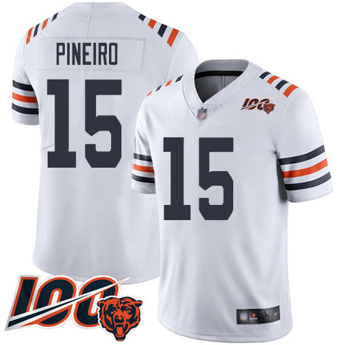 Chicago Bears Limited White Men Eddy Pineiro Jersey NFL Football #15 100th Season->youth nfl jersey->Youth Jersey